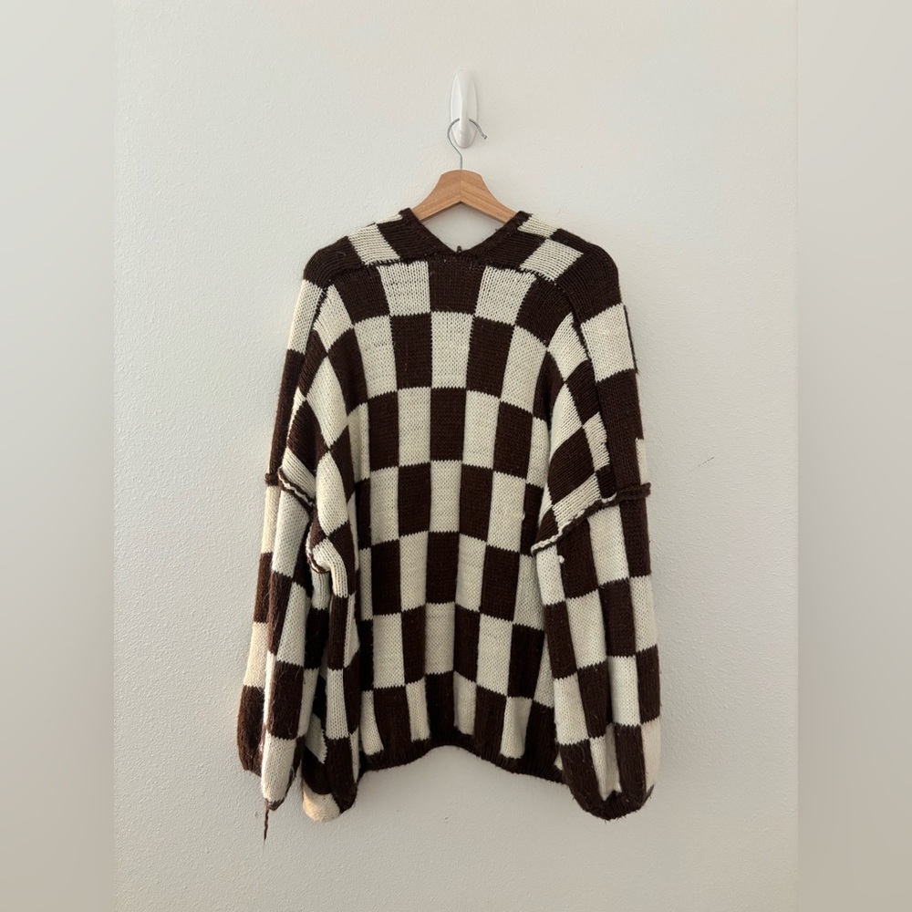 Boutique checkered oversized cardigan - Picture 5 of 7